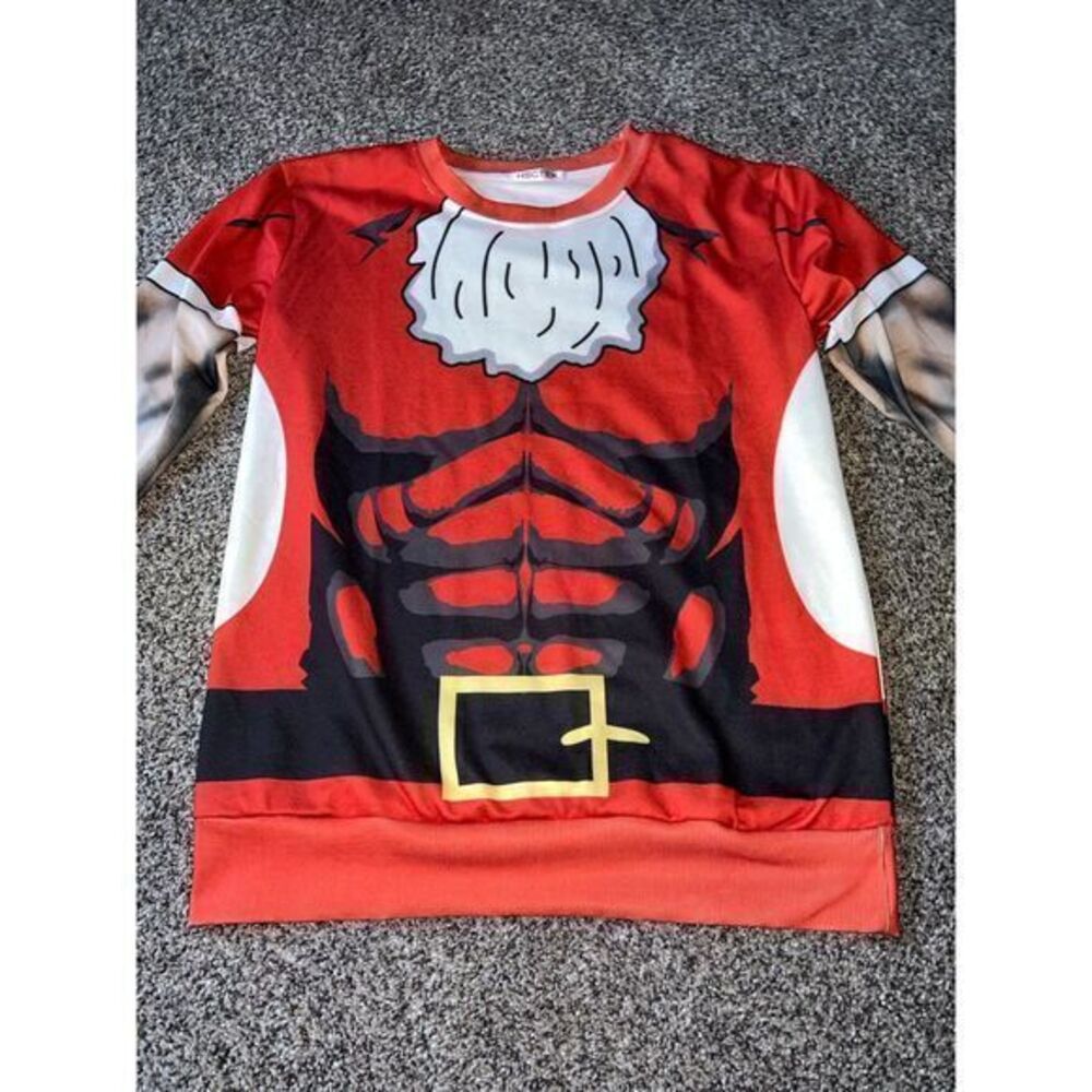 NWOT‎ Men's Christmas Sweatshirt Santa with 6 abs size small